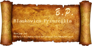 Blaskovics Priszcilla névjegykártya